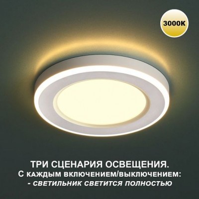 Светильник встраиваемый светодиодный (три сценария работы) NOVOTECH SPAN 359020