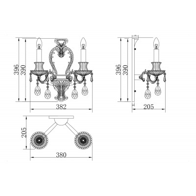 Бра Maytoni Palace DIA890-WL-02-G