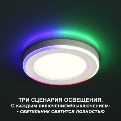 Светильник встраиваемый светодиодный (три сценария работы) NOVOTECH SPAN 359011