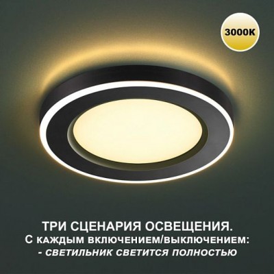Светильник встраиваемый светодиодный (три сценария работы) NOVOTECH SPAN 359019