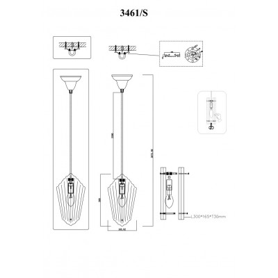 Светильник подвесной Newport 3460 3461/S nickel