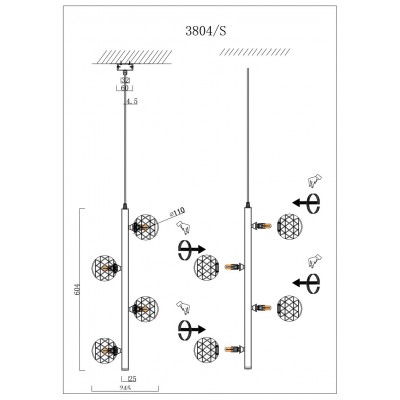 Подвесная люстра Newport 3800 3804/S nickel