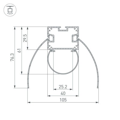 Профиль ARH-POWER-W154-COMFORT-2000 ANOD 036343 Arlight