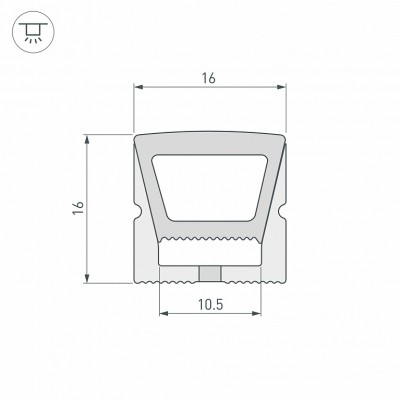 Силиконовый профиль WPH-FLEX-1616-TOP-S11-50m WHITE 040832 Arlight