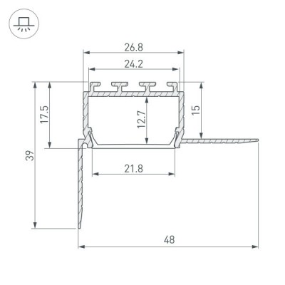 Профиль PLS45-F-HIDE-2000 026547 Arlight