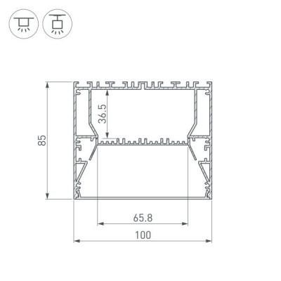 Профиль ARH-POWER-W100-2000 ANOD 036366 Arlight