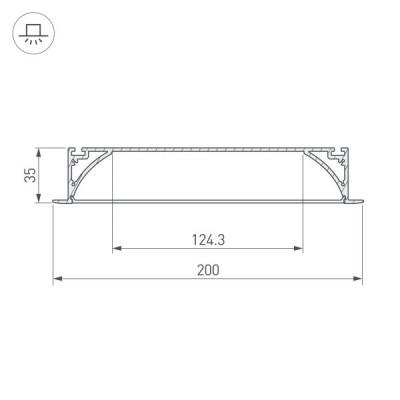 Профиль с экраном ARH-POWER-W200-F-2000 ANOD 027916 Arlight