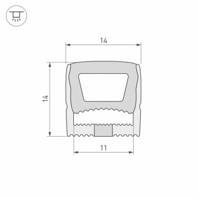 Силиконовый профиль WPH-FLEX-1414-TOP-S11-5m WHITE 040286 Arlight