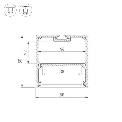 Профиль с экраном SL-LINE-5050-2500 WHITE+OPAL 021467 Arlight