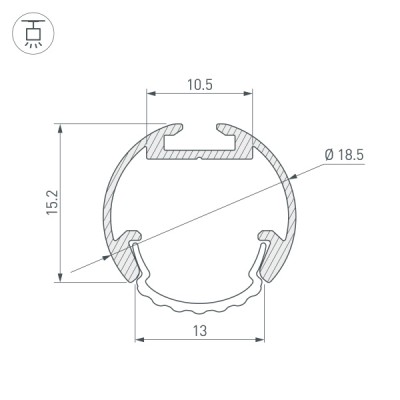 Профиль ROUND-D18-2000 ANOD 025482 Arlight