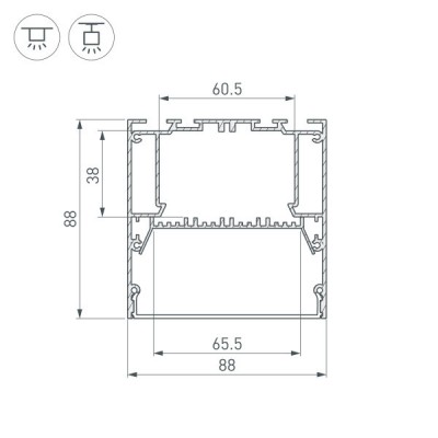 Профиль ARH-POWER-W88-2000 ANOD 036362 Arlight