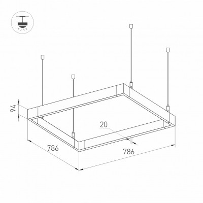 Светильник ALT-LINEAIR-QUADRAT-FLAT-UPDOWN-DIM-785-110W Warm3000 040634 Arlight