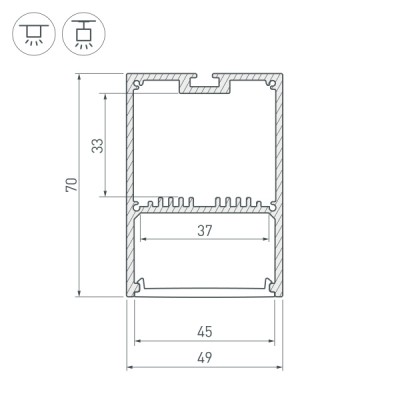 Профиль SL-LINE-4970-3000 ANOD 036203 Arlight