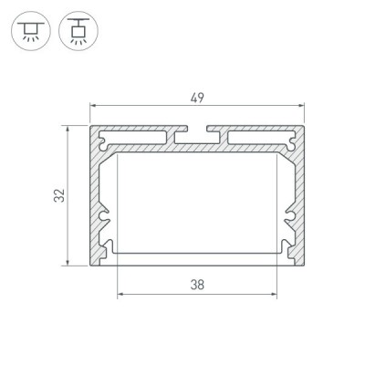 Профиль SL-LINE-4932-2500 ANOD 037467 Arlight