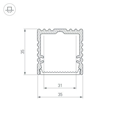 Профиль с экраном ALU-POWER-W35S-2000 ANOD+FROST 015949 Arlight