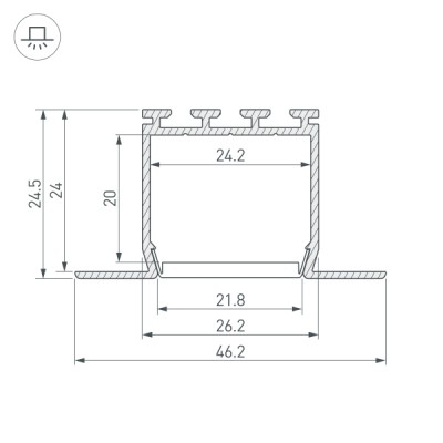 Профиль PLS-LOCK-H25-FM-2000 ANOD 016447 Arlight