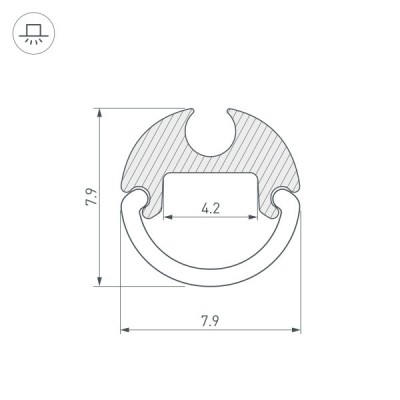 Профиль ARH-ROUND-D8-2000 ANOD 036325 Arlight