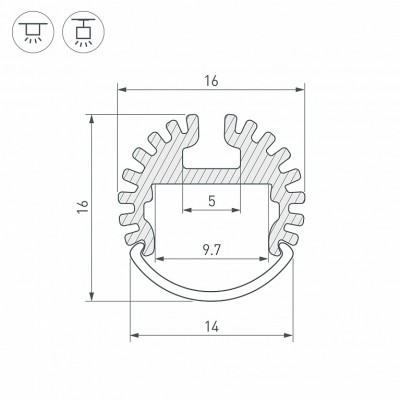 Профиль ARH-ROUND-D16-2000 ANOD 039217 Arlight