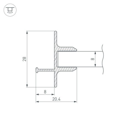 Профиль TOP-GLASS8-2D-2000 016976 Arlight