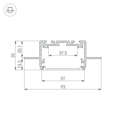 Профиль SL-LINIA55-FANTOM-2500 ANOD 035650 Arlight