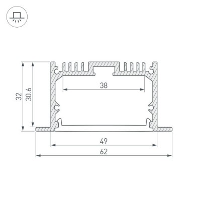 Профиль SL-LINIA62-F-3000 ANOD 036170 Arlight