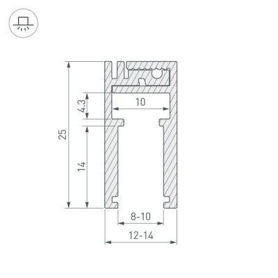 Профиль KLUS-GLASS-810-2000 ANOD 019191 Arlight