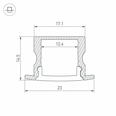 Профиль LINE-2315-F-2000 ANOD BLACK 044278 Arlight