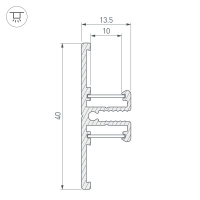 Профиль TOP-BACK-2000 ANOD 016981 Arlight