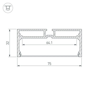 Профиль с экраном SL-LINE-7532-2000 ANOD 028033 Arlight