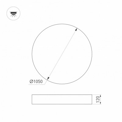 Светильник SP-PLATO-R1000-115W Warm3000 038928 Arlight