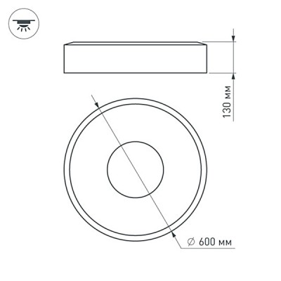 Светильник SP-TOR-RING-SURFACE-R600-42W Day4000 022136(1) Arlight