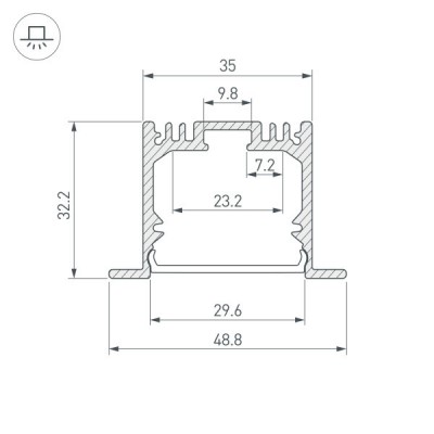 Профиль SL-LINIA49-F-3000 ANOD 036168 Arlight