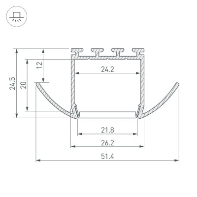 Профиль PLS-LOCK-H25-FA-2000 ANOD 016444 Arlight