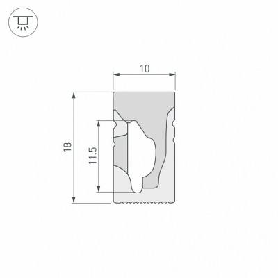 Силиконовый профиль WPH-FLEX-1018-SIDE-S10-5m WHITE 040269 Arlight