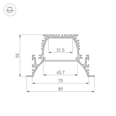 Профиль ARH-POWER-W90-F-COMFORT-2000 ANOD 036357 Arlight