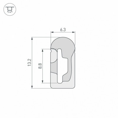 Силиконовый профиль WPH-FLEX-0613-SIDE-S8-20m WHITE 041087 Arlight