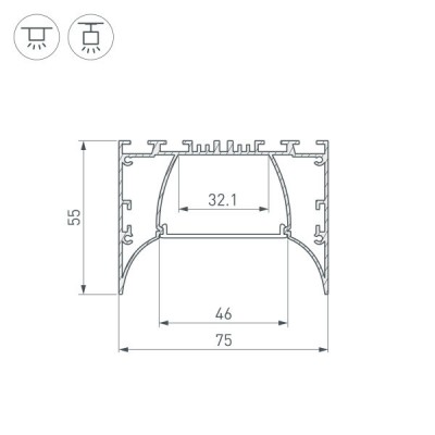 Профиль ARH-POWER-7555-COMFORT-2000 ANOD 036355 Arlight