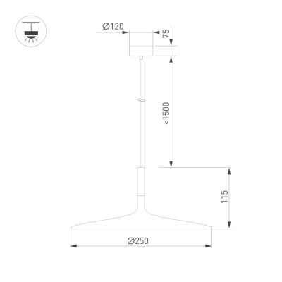 Светильник SP-FIORE-R250-8W Warm3000 035997 Arlight