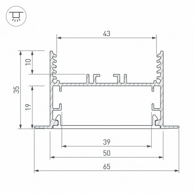 Профиль SL-LINIA65-F-2000 ANOD 029033 Arlight