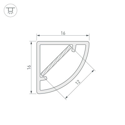 Профиль WPH-KANT-H16-1500 OPAL 026861 Arlight