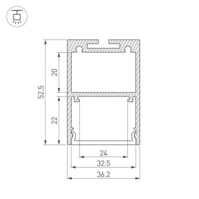 Профиль ARH-LINE-3750A-2000 ANOD 019615 Arlight