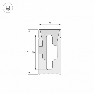 Силиконовый профиль WPH-FLEX-0612-SIDE-S8-5m WHITE 040264 Arlight