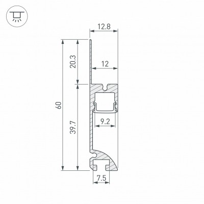 Профиль PLINTUS-FANTOM-L-2000 BLACK 041213 Arlight