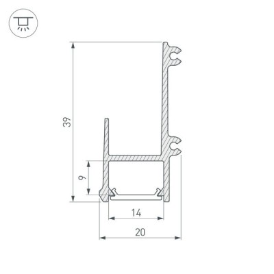 Профиль ALM-EDGE-12-2000 ANOD 026714 Arlight