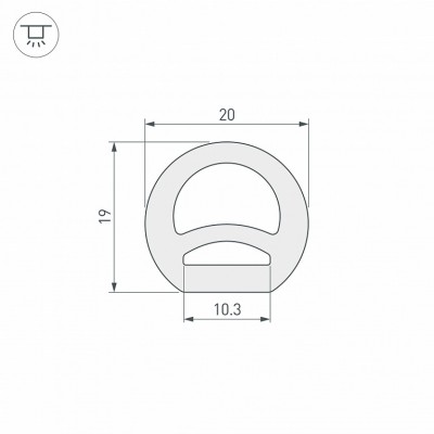 Силиконовый профиль WPH-FLEX-D20-TOP-S10-50m WHITE 040833 Arlight