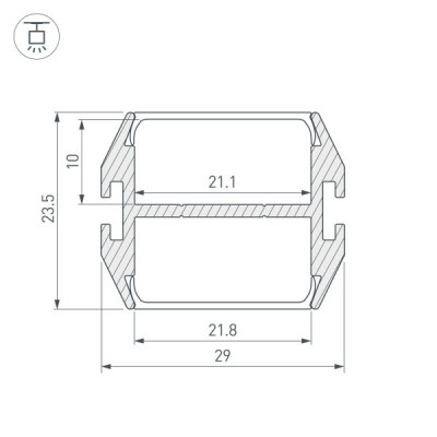 Профиль PLS-LOCK-DUAL-2000 ANOD 032864 Arlight