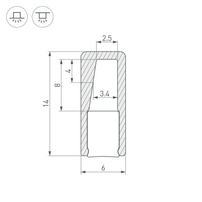 Профиль с экраном ALU-NANO-6-2000 ANOD+SILICONE 021940 Arlight