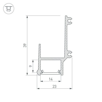 Профиль ALM-EDGE-16-2000 ANOD 026715 Arlight