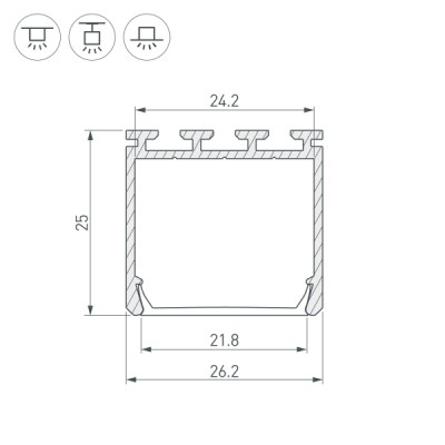 Профиль PLS-LOCK-H25-2000 ANOD Black 028123 Arlight