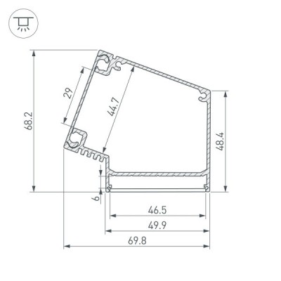 Профиль BOX73-A30-2000 ANOD 017352 Arlight